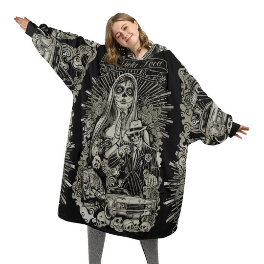 Discover Mi Vida Loca Blanket Hoodie Da De Los Muertos Day of the Dead