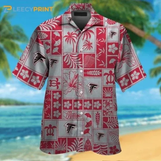 Discover Atlanta Football Tropical Hawaiian Short Sleeve Vintage Shirt, Gift for Fan