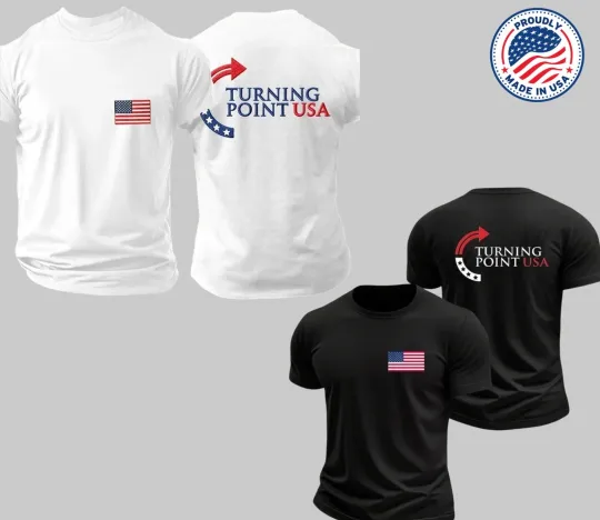 Charlie Kirk Turning Point USA Trump Commemorative T-Shirt