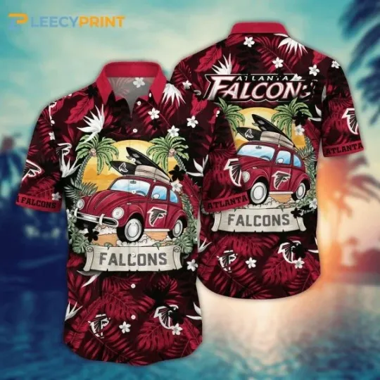 Discover Atlanta football Surfing Car Vintage Hawaiian Shirt, Gift for Fan