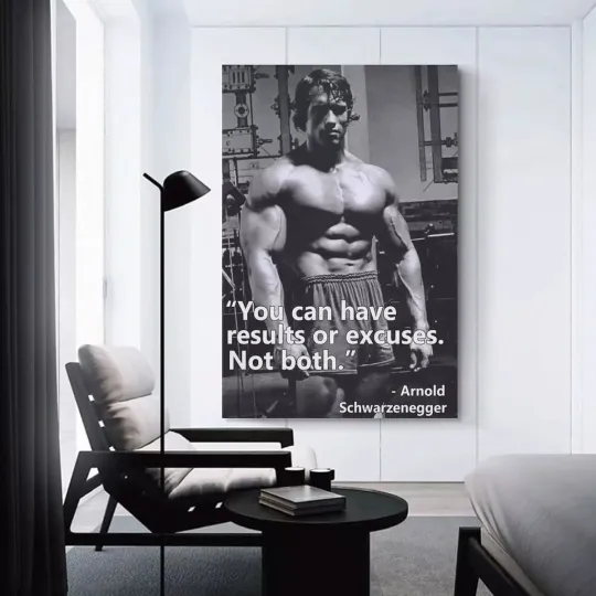 Arnold Schwarzenegger Motivational Bodybuilding Poster