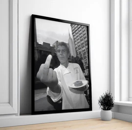 Anthony Bourdain Middle Finger Print Poster