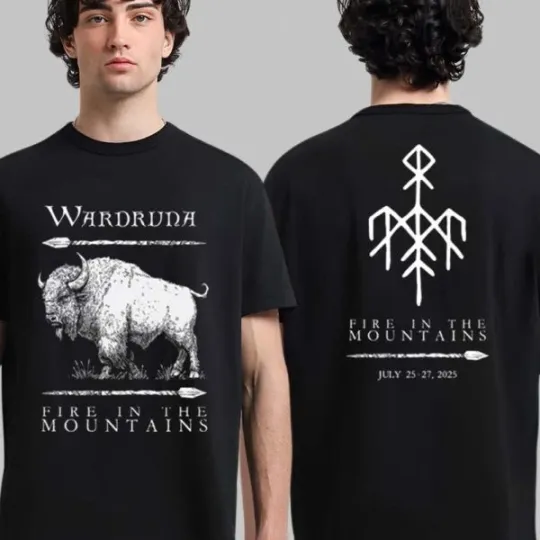 Discover Wardruna Fire in the Mountains 2025 Two-Sided Event T-Shirt