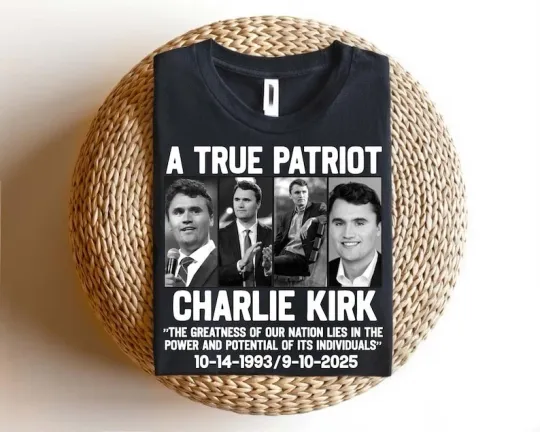 Discover True Patriot Charlie Kirk Tribute T-Shirt, Conservative Political Graphic Tee