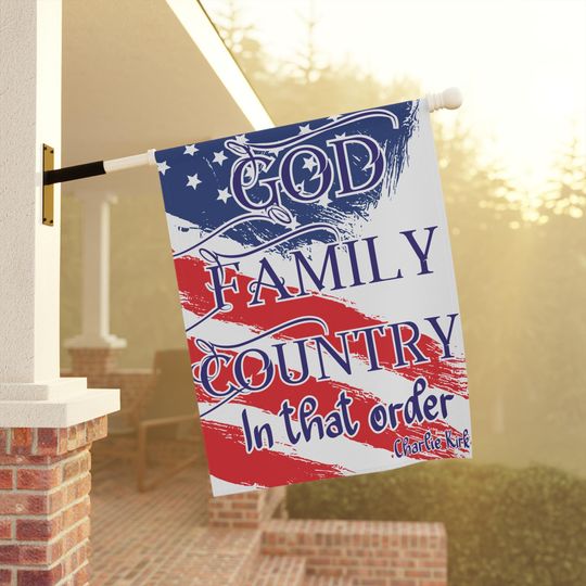 Charlie Kirk House Flag, Republican Garden Flag, Political Garden Flag, Prayers for Charlie Kirk, Freedom Charlie Kirk