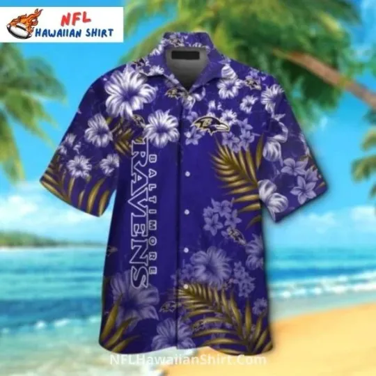 Discover Baltimore Football Classic Floral Button-Up Aloha Hawaiian Shirt, Gift for Fan