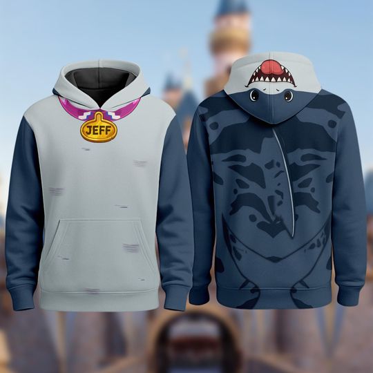 Discover Marvel Jeff Shark Halloween Costume 3D Hoodie and Joggers Set, Jeff Cosplay Costume, Disneyland Jeff Game Series Family Matching Outfit