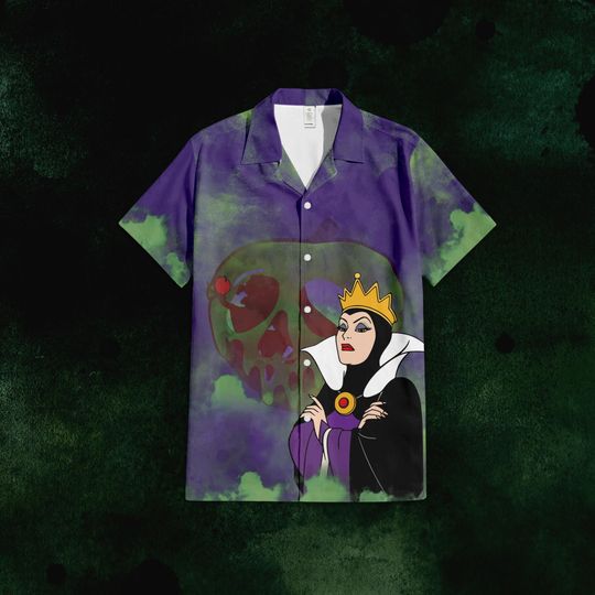 Discover Evil Queen Disney Villain Hawaiian Shirt, Disney Villains Button Up Shirt