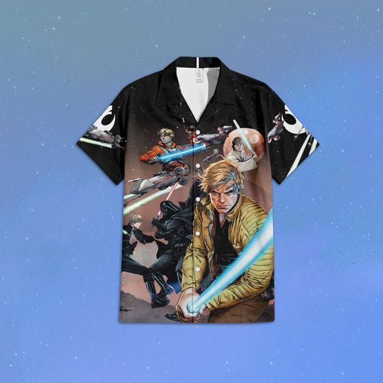 Discover Luke Skywalker Star Wars Comics Hawaiian Shirt, Disney Button Up Shirt