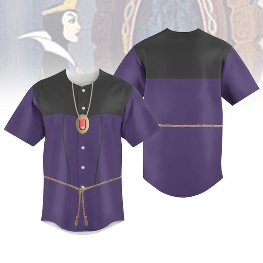 Discover Halloween Evil Queen Baseball Jersey, Snow White Costume Shirt, Disney Villain Cosplay Shirt, Disney Cartoon Baseball Shirt, Disney Run