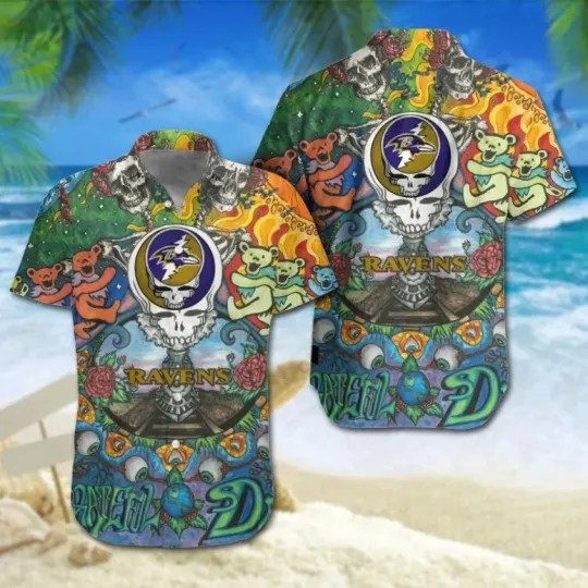 Discover Baltimore Football Grateful Spirit Unisex Summer Aloha Hawaiian Shirt, Gift for Fan