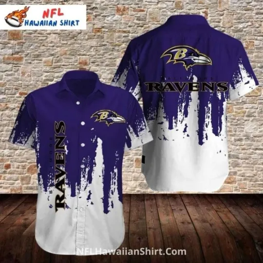 Baltimore Football Modern Grunge Art Aloha Shirt , Gift for Fan