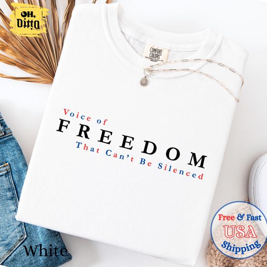 Discover Charlie Kirk "Voice of Freedom" Shirt, Quotes of Charlie Kirk Shirt, Comfort Colors Tee, Charlie Kirk Assassination Freedom Tee