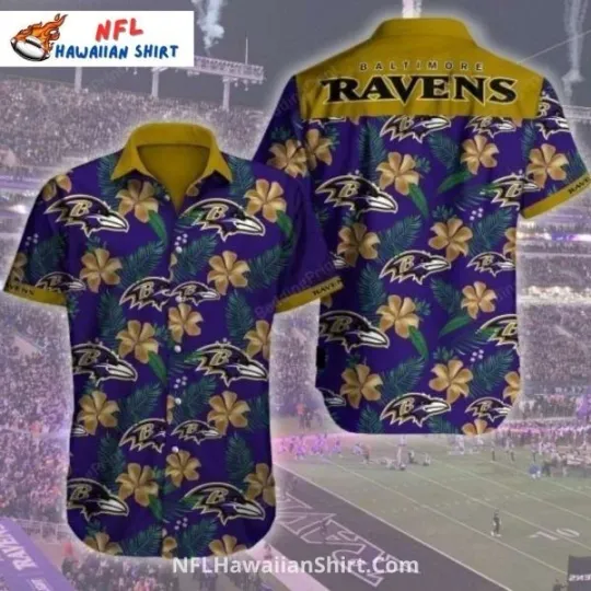 Discover Baltimore Football Floral Shirt With Yellow Hibiscus Design , Gift for Fan