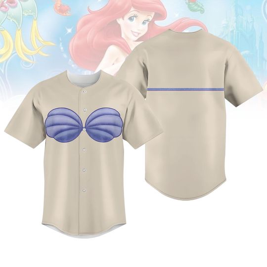 Discover Disney Ariel Princess Costume Baseball Jersey, Little Mermaid Cosplay, Disneybound Shirt, Halloween Baseball Shirt, Funny Gift For Her