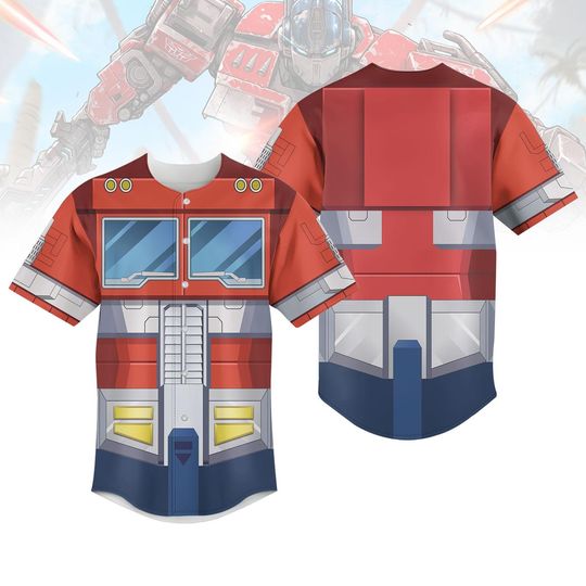 Optimus Prime Costume Shirt, Transformers Baseball Jersey, Robots Movie Cosplay Shirt, Disney Vacation, Autobots Fans Baseball Shirt