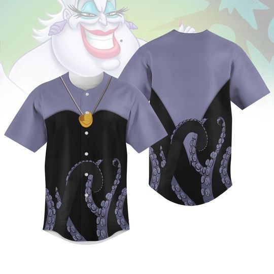 Ursula Costume Baseball Jersey, Disney Villain Cosplay Shirt, Little Mermaid Shirt, Sea Witch Shirt, Movie Cartoon Shirt,Halloween Gift