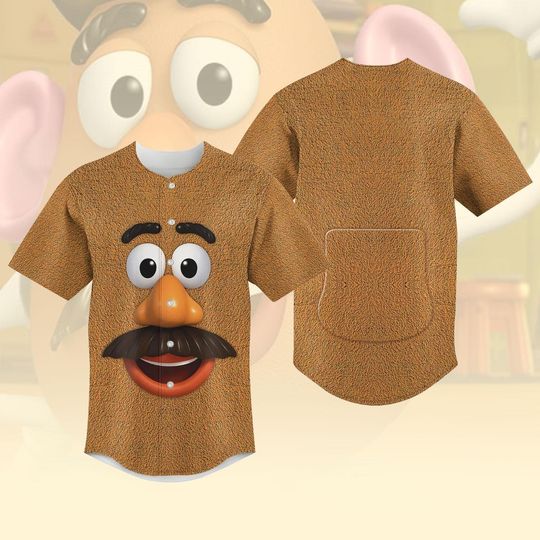 Toy Story Mr Potato Head Costume Baseball Jersey, Mr Potato Head Cosplay Shirt, Disney Cartoon Movie Shirt, Halloween Gift For Her Him