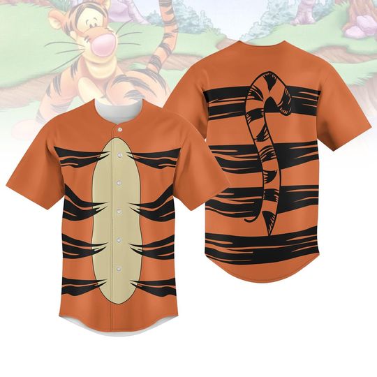 Discover Disney Tigger Baseball Jersey, Winnie The Pooh Tigger Costume Jersey, Tigger Cosplay Shirt, Disneyworld Baseball Shirt, Halloween Gift