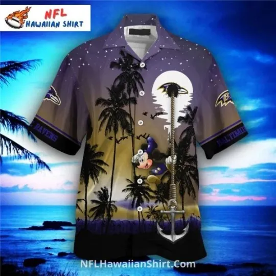 Discover Mickey Ravens Island Adventure Purple Hawaiian Shirt Size S-5XL