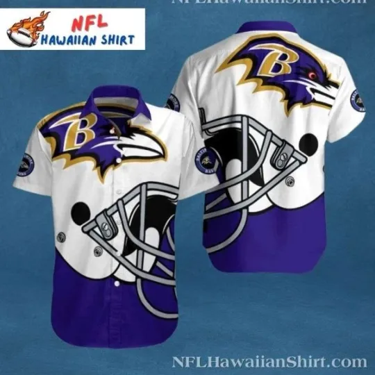 Discover Helmet Clash – Baltimore Aloha Shirt With Bold Graphic Print , Gift for Fan