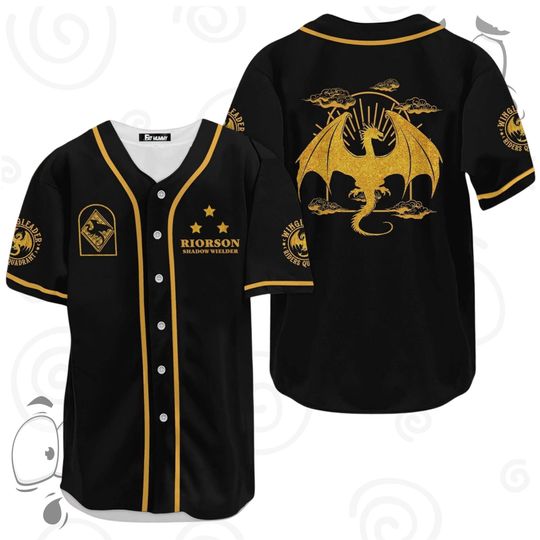 Gold Dragon Baseball Jersey: Fantasy Warrior RIORSON Cosplay Tee