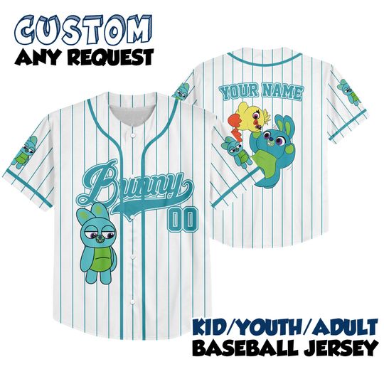Discover Pixar Toy Story Bunny Jersey Shirt, Disney Toy Story Baseball Jersey, Bunny Cosplay, Disney Birthday Jersey, Magic Kingdom Shirt