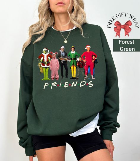 Christmas Friends Sweatshirt, Christmas Movie Watching Shirt, Funny Christmas Family Shirt, Christmas Movie Character Sweater
