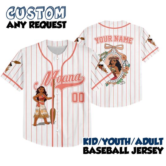 Discover Disney Moana Princess Coquette Jersey, Disney Moana Jersey, Disney All Princesses Characters Shirt, Disneyland Girls Trip Matching Shirt