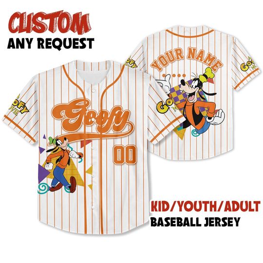 Discover Custom A Goofy Movie Collection Baseball Jersey, Retro 90s Goofy Max Goof Roxanne Kids Youth Adult Baseball Team, Gifts For Disney Fan