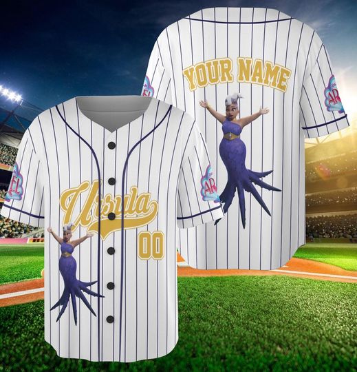 Discover Ariel Mermaid Tales Ursula Baseball Jersey, Disney Ursula Kids Jersey, Disney Ariel Mermaid Tales Characters Jersey,Disney Family Trip Shirt