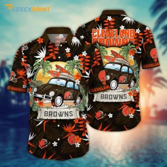 Discover Cleveland Football Summer football Car Surfing Hawaiian Shirt , Gift for Fan