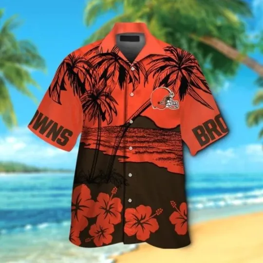 Discover Cleveland Football Summer Coconut Island Hawaiian Shirt , Gift for Fan