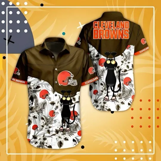 Discover Cleveland Football Cat Craze Hawaiian Shirt, Gift for Fan