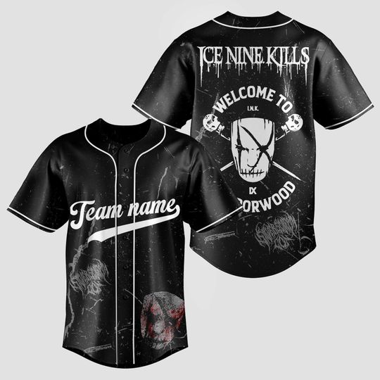 Discover Ice Nine Album Welcome To Horrorwood 2025 Jersey, Ice Nine Baseball Jersey