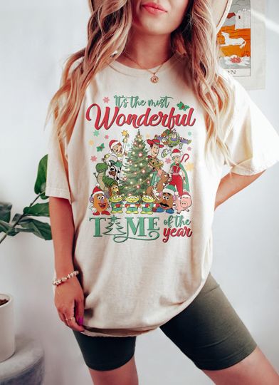 Vintage Disney Toy Story Christmas Shirt, It's The Most Wonderful Time Of The Year Christmas T-shirt Shirt, Disneyland Christmas Shirts