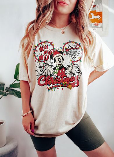 Discover Custom Disney Characters Christmas Shirt Personalized  Xmas Tee Snowflake Design Holiday ShirtHo Ho Ho Gift Idea Xmas Matching Outfit