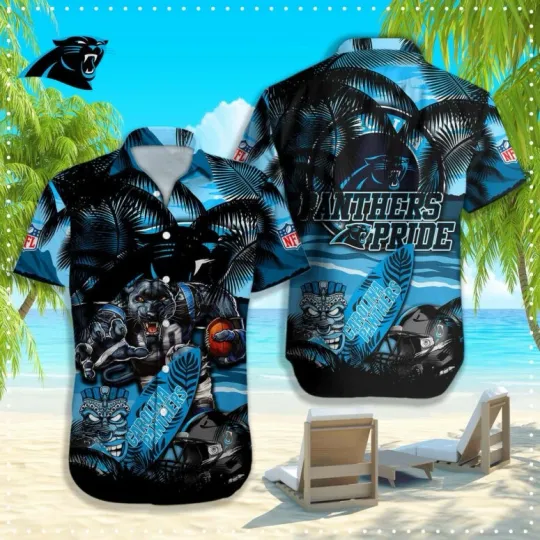 Discover Carolina Football Panther Nation Paradise Hawaiian Shirt , Gift for Fan