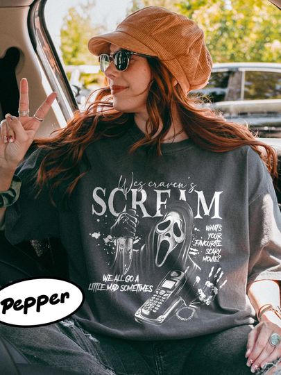 Discover Vintage Ghostface Halloween Shirt, Scream Movie Shirt, Horror Movie Shirt, Scary Movie Shirt, Horror Movie Characters Shirt