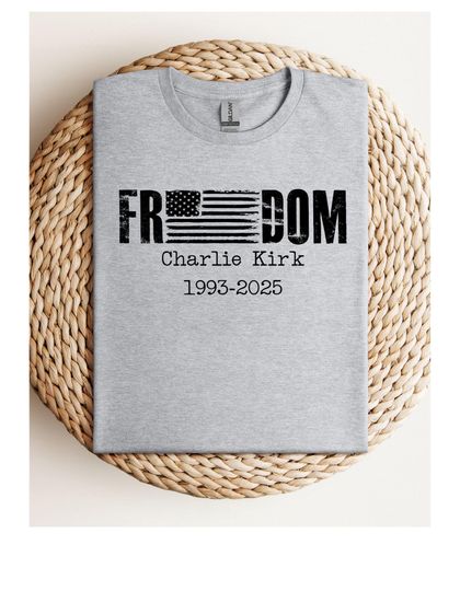 Discover Charlie Kirk Shirt, Charlie Kirk tshirt, Charlie Kirk Tee, Freedom is Not Free, Christian tshirt, Courage Over Comfort