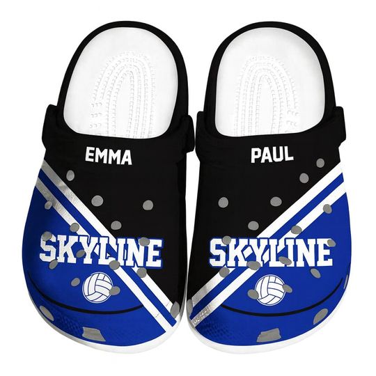 Discover Black & Blue Volleyball Pattern Clog