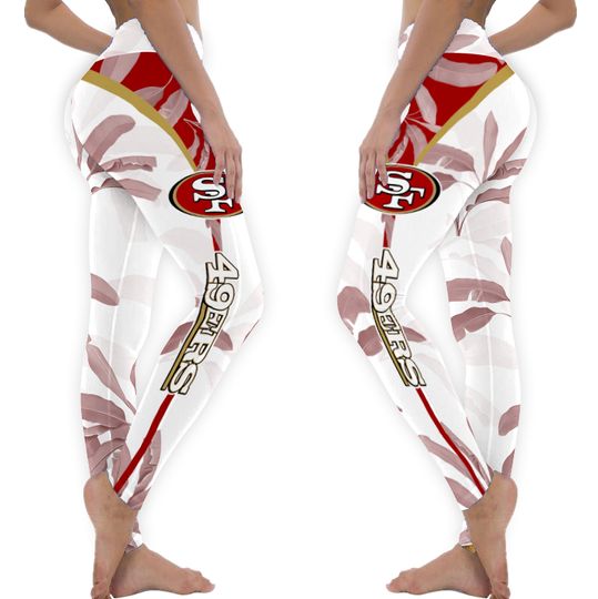 San Francisco Team Football Leggings, 49ers Team Football Leggings, 49ers Game Day Football San Leggings