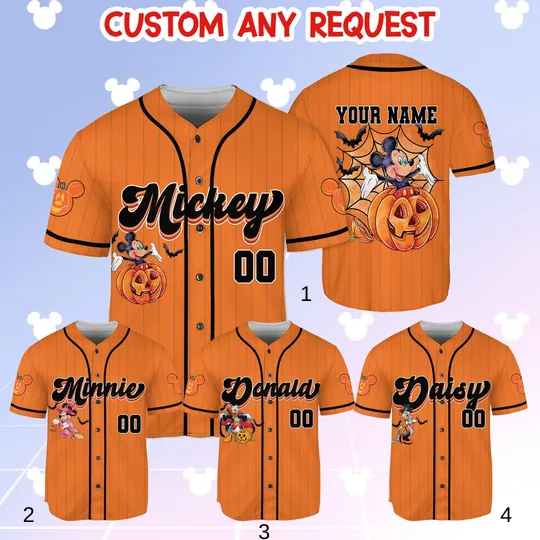 Discover Disney Mickey And Friends Pumpkin Jersey, Mickey And Co In Pumpkin Halloween Shirt, Disney Halloween Fall Pumpkin Shirt, Mickey Not So Scary
