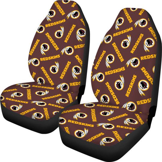 2pcs Washington Redskins Elastic Car Seat Covers Front Rear Printed Seat Cover