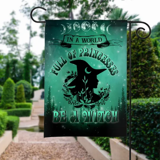 Witchcraft Halloween Garden Flag, Happy Halloween Witch Flag