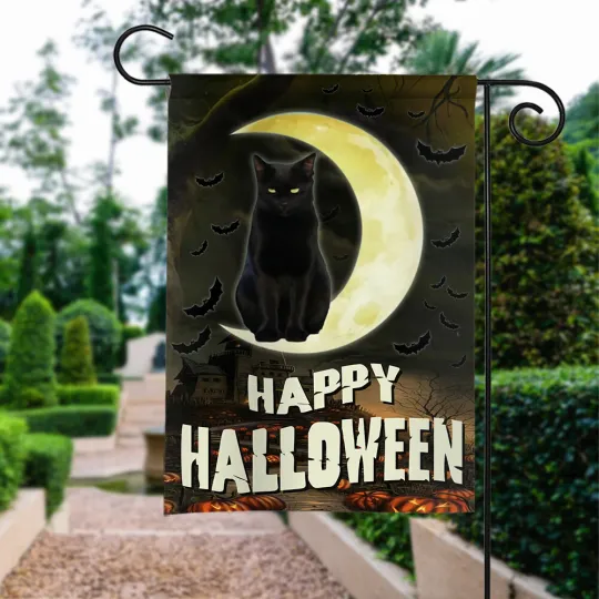 Discover Halloween Never Mind The Witch Beware Of The Cat Flag, Cat Witch Flag