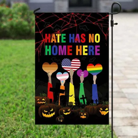 Hate Has No Home Here Lgbt Halloween Flag, Kindness- Equality Halloween  Flag