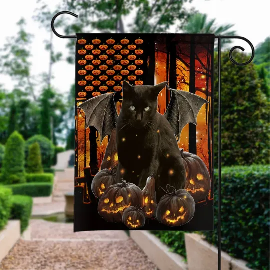 Discover Halloween Never Mind The Witch Beware Of The Black Cat Flag Black Cat Witch Flag
