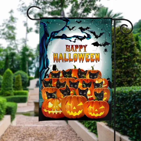 Discover Halloween Never Mind The Witch Beware Of The Cat Flag, Cat Witch Flag