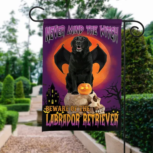 Discover Happy Halloween Never Mind The Witch Beware Of The Labrador Retriever Dog Flag
